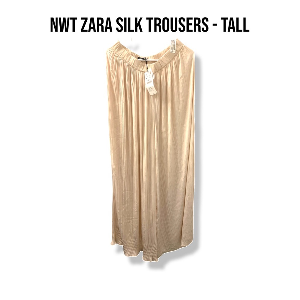 Zara silk trousers, ivory colour